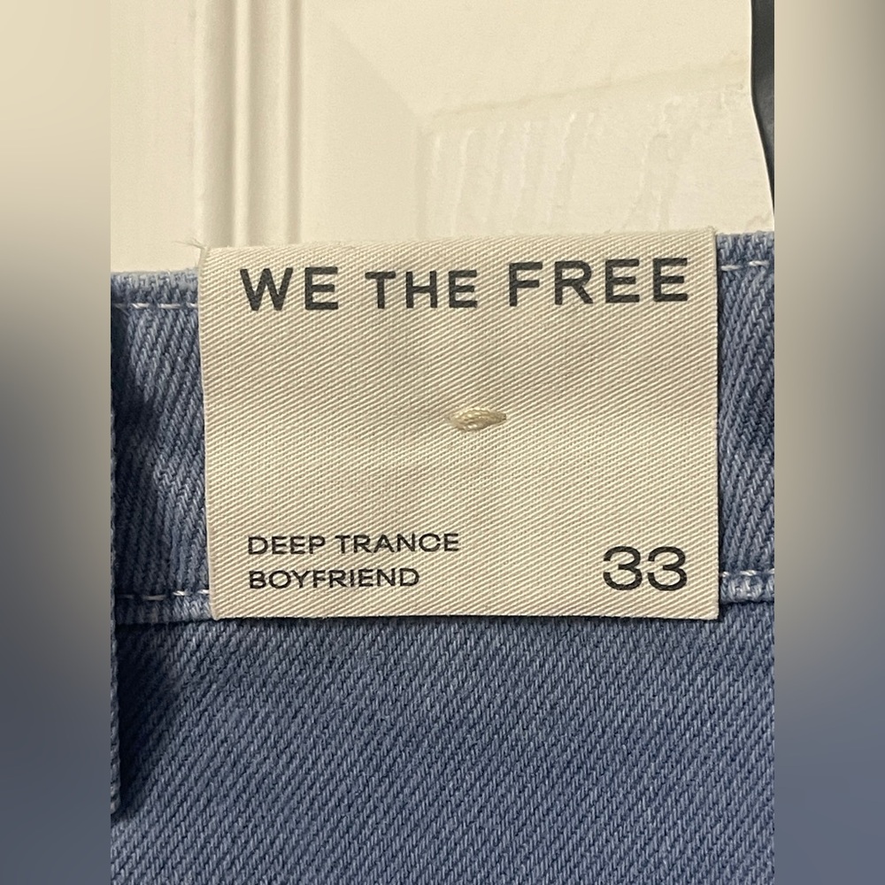 ❗️Sold❗️FREE PEOPLE We The Free Deep Trance Dropped Boyfriend Jeans Sz 33 NWT - Picture 12 of 15